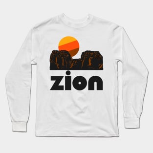 Retro Zion ))(( Tourist Souvenir National Park Design Long Sleeve T-Shirt